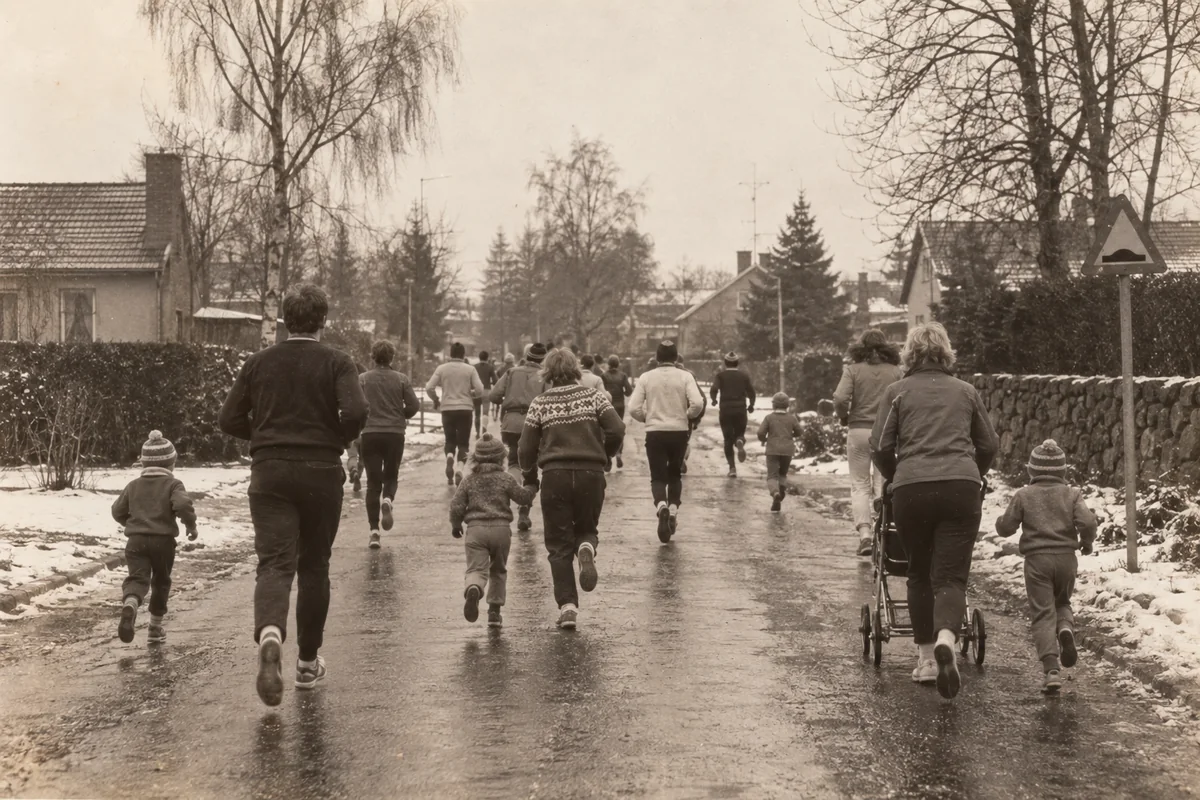 Historisk foto af et lokalt vinterløb